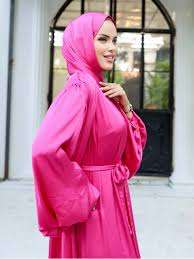 Nouvelle Abaya en Satin de Soie pour Femmes de Meilleure Qualité Robe Musulmane Ethnique Modeste Robe de Bal Silhouette avec Taille Naturelle pour les USA - Product Image 2