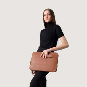 Sacoche et sac à main de protection pour ordinateur portable Baxter Brown en cuir véritable de 17 pouces pour le travail - Product Image 5