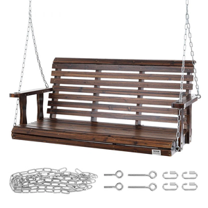 Balançoire de banc de patio Balançoire de porche en bois de 5.5 pieds, pour cour et jardin Forte capacité de charge Banc de patio moderne Balançoire de porche en bois - Product Image 6