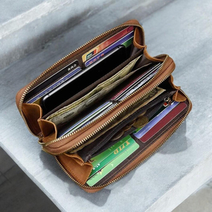 Prix de gros, portefeuilles longs pour femmes en cuir PU multicolores, cousus à la machine, design classique, pochettes en cuir - Product Image 2