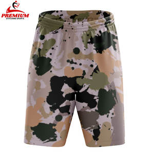 Short à taille élastique et à poches zippées pour hommes 100% polyester tricoté avec patch réfléchissant à motif chaud OEM service disponible pantalons courts - Product Image 4