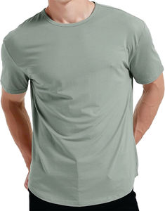 Camiseta de manga corta de algodón pesado para hombre Crew Fitness clásica elegante y duradera con logotipo bordado - Product Image 5