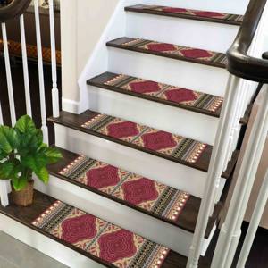 Alfombra Estampada Color Rosa Oscuro: Tapetes Bohemios Modernos para Escaleras, Goblen - Product Image 3