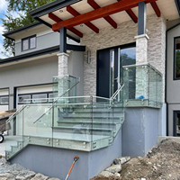 Balustrade en verre sans cadre en acier inoxydable pour escaliers et balcons en béton