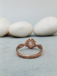 Anillo de Compromiso de Lujo para Mujer, Oro 10K/18K, Estilo Hip Hop, con Diamantes Naturales VVS, Corte Cojín, Certificado para Aniversario - Product Image 4