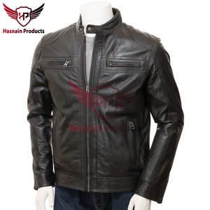 Veste motard en cuir noir de haute qualité pour hommes, pièce tendance pour l'aventure avec un savoir-faire inégalé et un style intemporel - Product Image 2