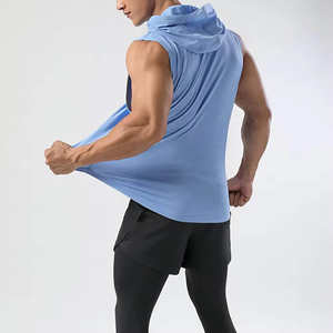 <b>Mens</b> Casual Sleeveless Hoodie with Custom Logo Breathable Polyester Cotton <b>Lightweight</b> for Winter - Product Image 4