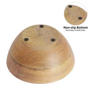 Moroccan Red Mango Wood Large Serving Bowl <b>Servers</b> Mango Wood Round Serving Bowl for Pasta Fruits <b>Salads</b> or Popcorn Home Decor - Product Image 4