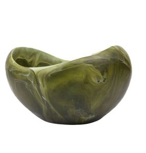 ชามเรซินทำด้วยมือและหินอ่อนชามเรซินสีมะกอกออกแบบเป็นเอกลักษณ์ - Product Image 1