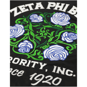 Zeta Phi Beta Black Windbreaker <b>Jacket</b> with Embroidered Greek Letters Sorority Greek <b>Life</b> Apparel Custom Lightweight <b>Jacket</b> - Product Image 4