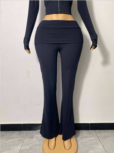 Marca personalizada loungewear Yoga Zip Crop Top Chaqueta y Leggings Sólido 2 Piezas Diseño Deportivo Conjuntos Mujeres 2 Piezas Mujeres - Product Image 5