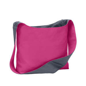 Medium Cotton Canvas Sling <b>Bag</b> <b>Long</b> Handle Zipper Closure Customizable Printing Reusable Tote for Advertising Gift Travel Size - Product Image 2