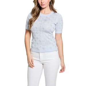 Pull-over à manches courtes pour femmes personnalisé Tricoté à la mode Tricots à col rond pour femmes pour l'hiver Vêtements pour filles de style décontracté - Product Image 4