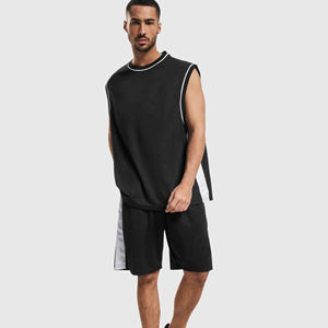 Short pour homme en polyester à sublimation personnalisée OEM avec poches et fermetures éclair Short de sport grande taille en maille à séchage rapide au-dessus du genou - Product Image 2