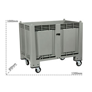 Carvel 1200x800x1000mm boîte-palette en polypropylène avec roues, 600lt - Product Image 2