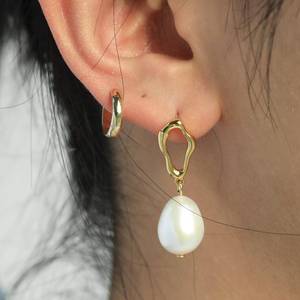 18K Gold Vermeil Top <b>Solid</b> 925 Sterling <b>Silver</b> Natural Fresh Water Pearl Dangle Drop <b>Earring</b> for Women Christian Jewelry Gifts - Product Image 6