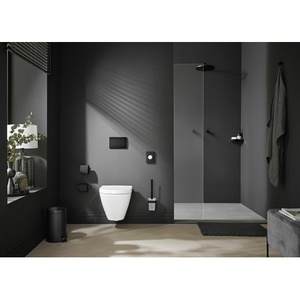 ชุดที่วางแปรงขัดห้องน้ำแบบกระจกสีดำซาตินพร้อมดีไซน์ลอฟท์ - Product Image 5