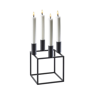 Portavelas de Metal de hierro alrededor de candelabro soporte de pilar de placa - Product Image 2