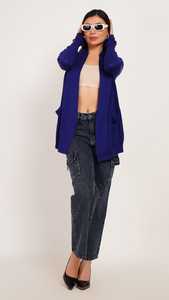 Cárdigan frontal abierto para mujer 2024, suéteres de lana con botones de gran tamaño y cuello en V, diseño elegante holgado - Product Image 3