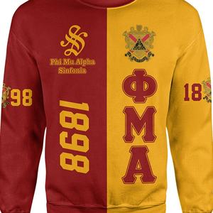 เสื้อสเวตเตอร์คอกลมของผู้ชายปักลายพี่น้องผ้าฟลีซผ้าฝ้ายโพลีเอสเตอร์ระบายอากาศขนาดพิเศษมหาวิทยาลัย - Product Image 6