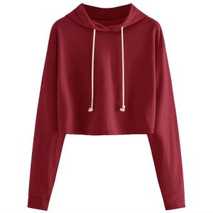 Printemps nouveau sweat à capuche de couleur unie coupe ample vêtements pour femmes à manches longues haut à capuche - Product Image 1