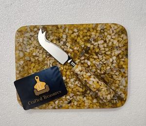 Plateaux à fromage design 2026 avec couteaux à beurre, en résine époxy et pierres incrustées, plateau de découpe de fromage au meilleur prix - Product Image 4