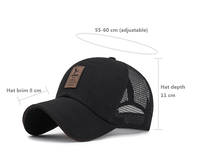Casquette Trucker Unisexe en Maille, Réglable, Six Panneaux, Respirante, Imperméable, Sportive, Boucle Or Cuivre, Couleur Contrastée Unie