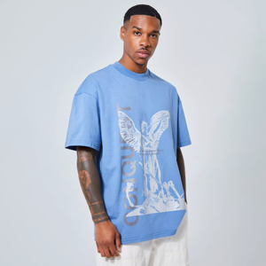 T-shirts en coton pour hommes sur mesure de qualité, col rond grande taille avec coupe surdimensionnée, design à la mode pour hommes vente en gros OEM - Product Image 1