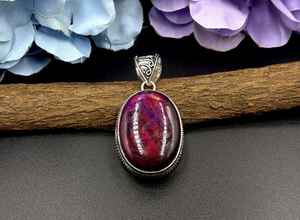 Colgante de labradorita de fuego rojo, collar de cabujón hecho a mano, joyería de cristal curativo, colgante de piedras preciosas, regalo para ella - Product Image 2