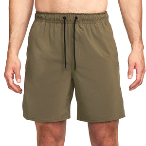 Mens Olive Green Quick Dry Shorts Custom Logo <b>Elastic</b> Waist Drawstring Summer Activewear Gym Training ShortsDDP shipping - Product Image 2