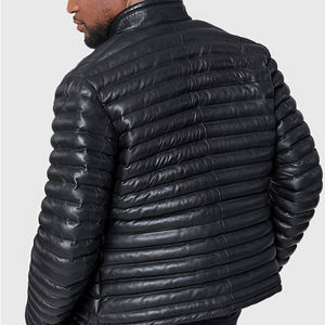 Chaqueta acolchada de cuero de invierno de alta calidad personalizada precios al por mayor chaqueta acolchada de invierno de estilo casual personalizada para hombre - Product Image 6