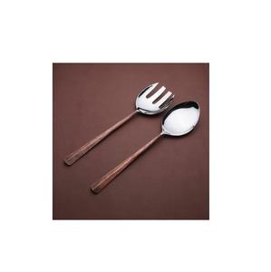 Tenedor y cuchara de acero inoxidable para ensalada, cuchillo de cena dorado y negro, tenedor de diseño simple - Product Image 5