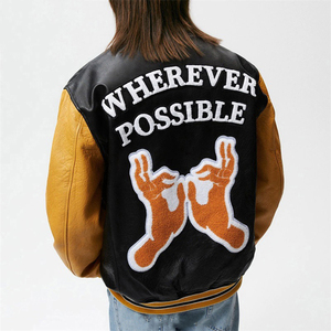 Veste de baseball à manches longues imprimée personnalisée pour hommes tissu décontracté teint uni Varsity Letterman Design tissé pour l'hiver - Product Image 5