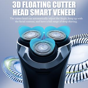 Afeitadora Eléctrica Rotativa 4D Inalámbrica para Hombre, Resistente al Agua IPX7, Recargable por USB, Uso en Seco/Húmedo para Cara y Barba, 3 en 1, Repuesto Lavable - Product Image 3