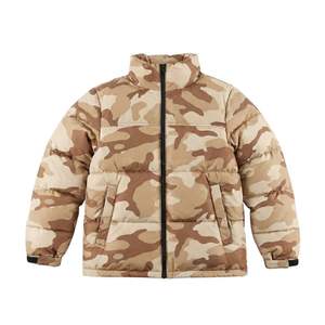 Tan Brown <b>Camo</b> Puffer <b>Jacket</b> <b>Men</b> Winter Warm Padded Bubble Coat Desert Pattern Print Outdoor Streetwear Fashion <b>Jacket</b> Outwear - Product Image 1