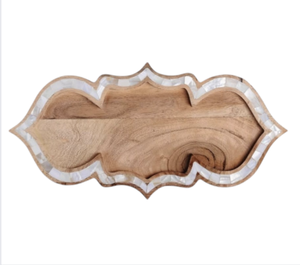 Conception de calligraphie arabe sur plateau hexagone en bois pour la maison Ramadan Eid Occasion fêtes plateaux de service décoratifs - Product Image 6