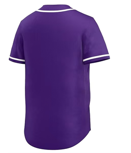 Maillots de baseball personnalisés de haute qualité Chemises décontractées pour hommes à boutons Manches courtes Respirantes Antibactériennes Vêtements de sport Sports d'équipe - Product Image 3