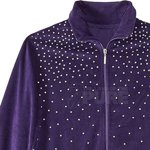Chándales de Mujer con Pedrería, Diseño Personalizado, MOQ Bajo, para Uso en Exteriores, Ropa de Mujer, Chándal de Color Sólido - Product Image 5