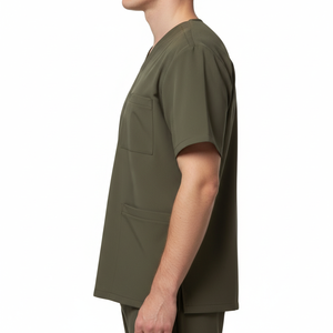 Uniformes Médicos Personalizados Ligeros de Satén Unisex con Cuello en V, Uniforme de Enfermería con Múltiples Bolsillos - Product Image 5