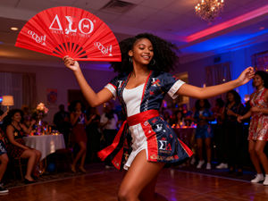 Ventilador Plegable Grande Delta AKAA para Hermandades, Envío Rápido, Ventilador de Mano Griego para Deportes - Product Image 3