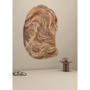 Tapis rectangulaire en laine et viscose tufté à la main, rouge orangé, abstrait, pour salon, chambre, couloir - Tra-15172 - Product Image 5