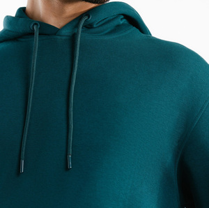 Sweat à capuche pour homme en tricot côtelé 100% coton, coupe régulière, tricot côtelé brossé, uni, doublé, respirant - Product Image 4