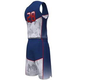 Conjunto de Uniforme de Baloncesto Americano Personalizado al por Mayor para Hombre, Tallas Grandes, Transpirable, con Estampado Digital y Pantalones Cortos de Malla con Bordado - Product Image 4