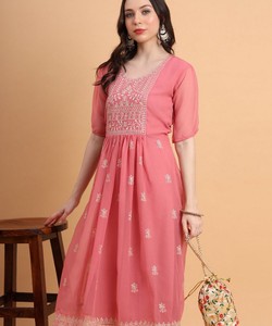 Été Collectif Vêtement Ethnique Inde Kurtis Femmes Dernier Ethnique - Product Image 5
