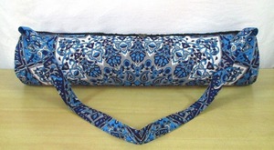 Stylish Blue Printed Yoga Mat Bag Lightweight Durable & Easy to <b>Carry</b> for Travel Gym & Outdoor Use for Autumn Lady & Yoga Studio - Product Image 3