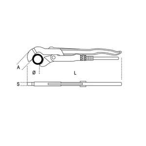 BETA Swedish 45° Slim Jaws Pipe <b>Wrenches</b> - Product Image 2
