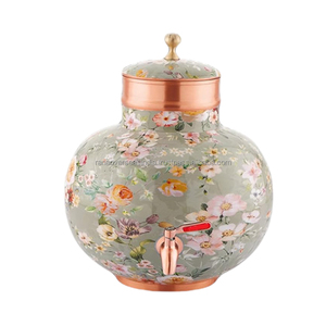Distributeur de réservoir d'eau en cuivre imprimé floral de qualité supérieure à la demande Forme et taille personnalisées Utilisation de l'eau pour l'extérieur et l'intérieur - Product Image 1