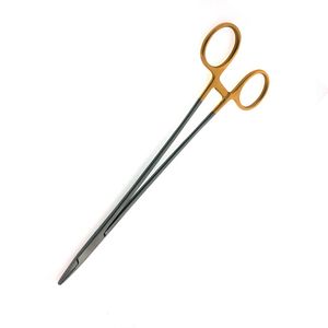 Pince porte-aiguille Wangensteen professionnelle TC droite 10.12 pouces manuel alimenté en acier chirurgical métal - Product Image 6