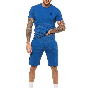 Conjunto de ropa a juego para hombre, camisa informal y pantalones cortos, mezcla de algodón suave, ropa de playa, conjunto combinado de manga corta para hombre de otoño - Product Image 1