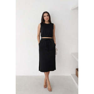 Ensemble deux pièces jupe courte à deux fils pour femme, 37824 - Noir - Product Image 5